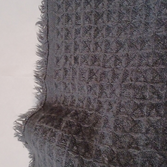 19 Palms Soft Infinity Loop Scarf Dark Gray Boho gray fringe scarf 13" x 40" - Picture 12 of 15